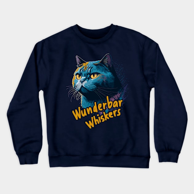 Wunderbar Whiskers Crewneck Sweatshirt by BAJAJU